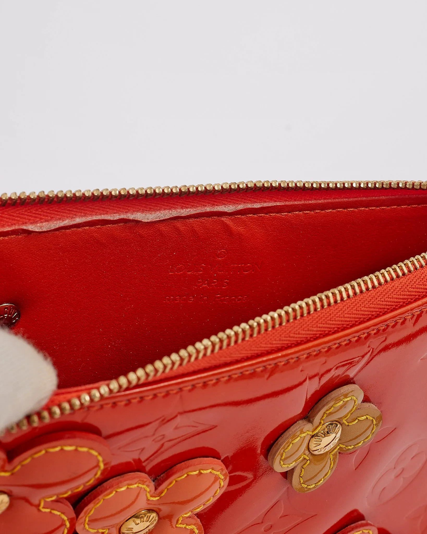 Louis Vuitton Orange Floral Vernis Monogram Lexington Pochette Shoulder Bag