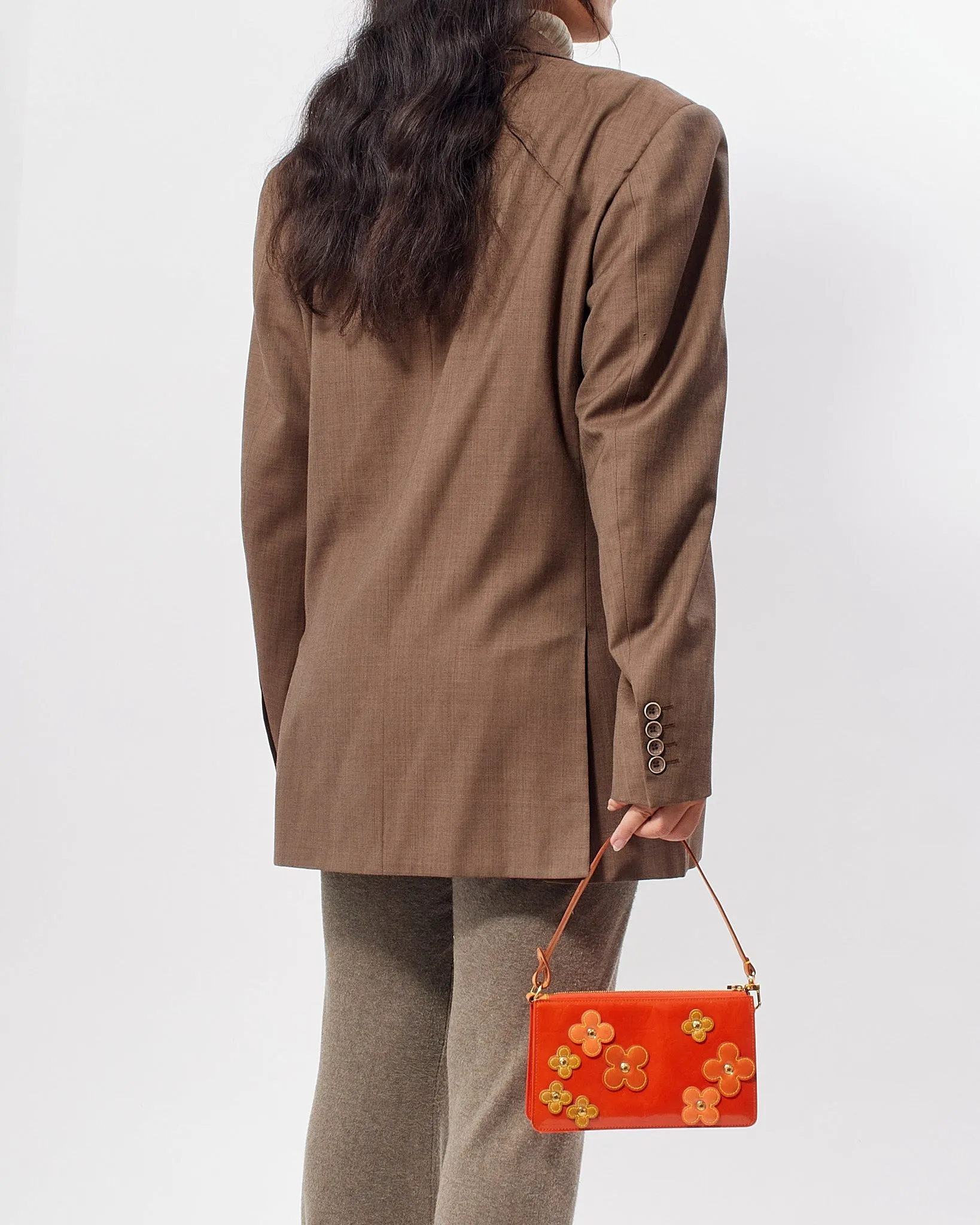Louis Vuitton Orange Floral Vernis Monogram Lexington Pochette Shoulder Bag
