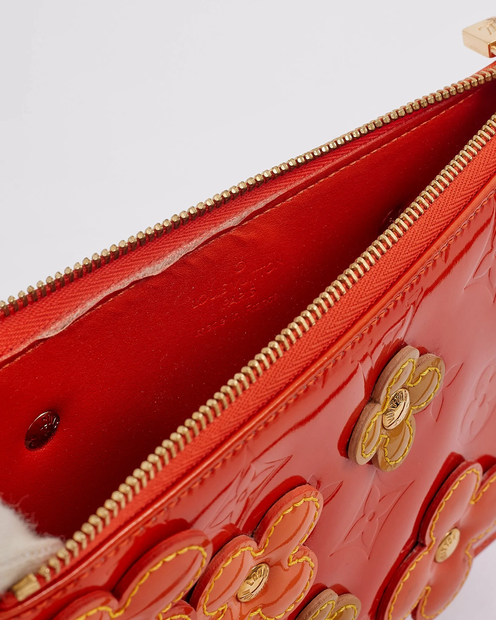 Louis Vuitton Orange Floral Vernis Monogram Lexington Pochette Shoulder Bag