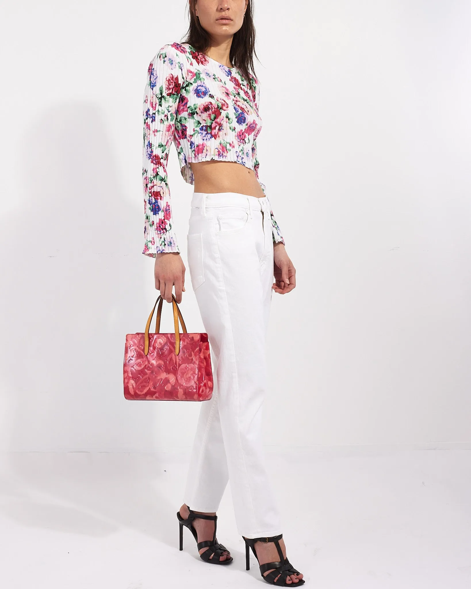 Louis Vuitton Pink Monogram Vernis Ikat Roses Catalina BB
