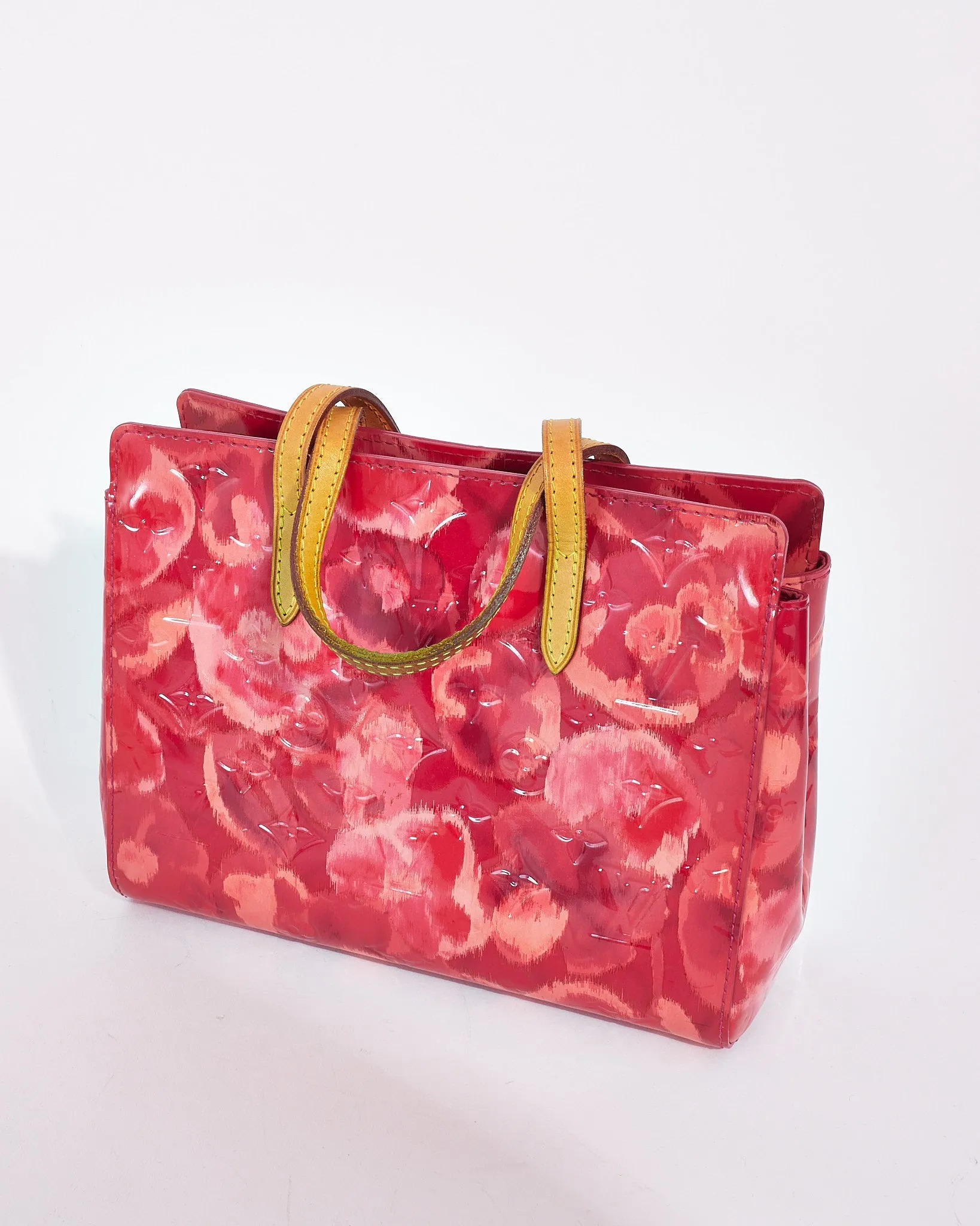 Louis Vuitton Pink Monogram Vernis Ikat Roses Catalina BB