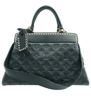Louis Vuitton Vosges Black Monogram Leather Satchel Bag
