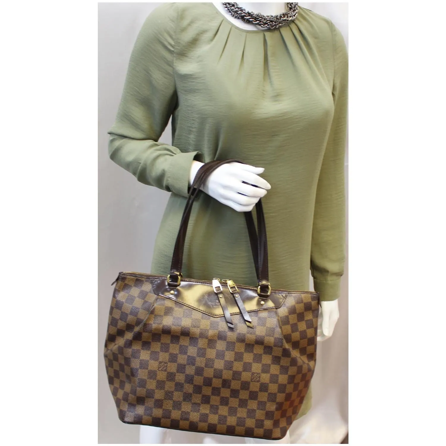 LOUIS VUITTON Westminster GM Damier Ebene Tote Shoulder Bag Brown - Last Call