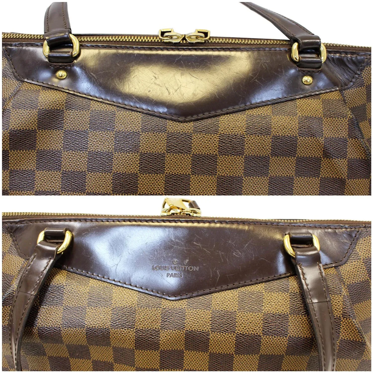 LOUIS VUITTON Westminster GM Damier Ebene Tote Shoulder Bag Brown - Last Call
