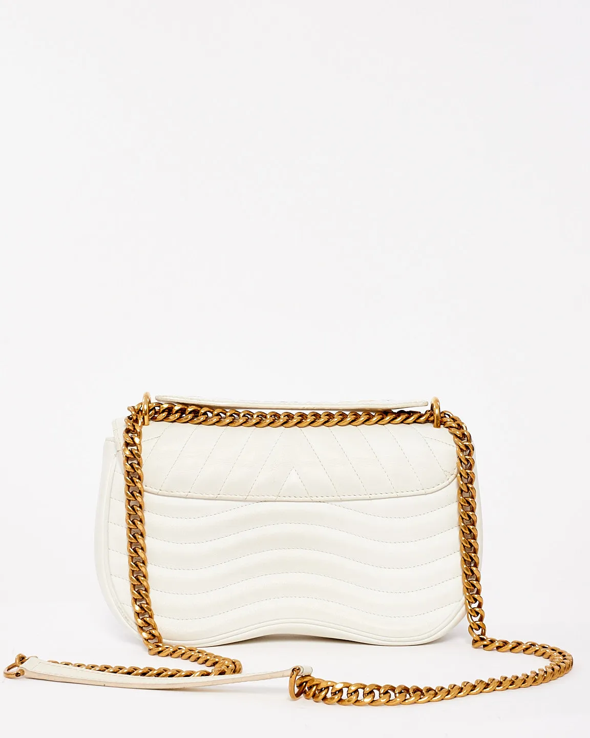 Louis Vuitton White Leather New Wave Chain PM