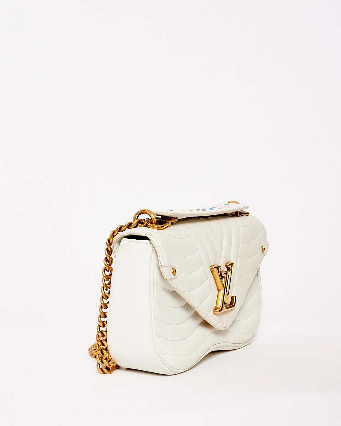 Louis Vuitton White Leather New Wave Chain PM