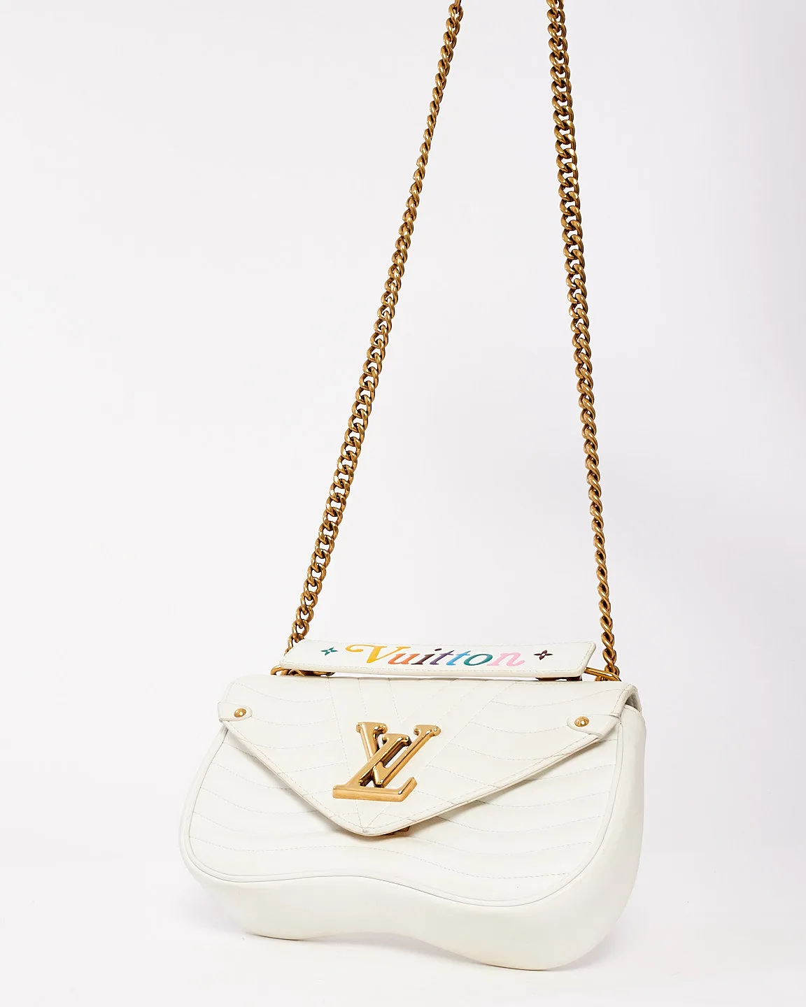 Louis Vuitton White Leather New Wave Chain PM