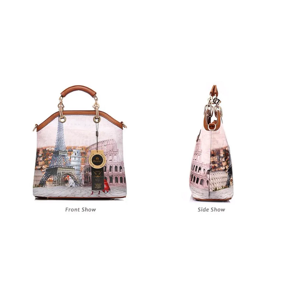 <bold>Tote Crossbody Bag & Purse Set <br>Canvas & Vegan-Leather