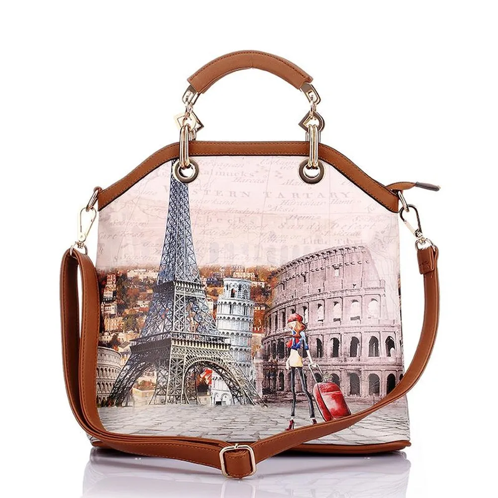 <bold>Tote Crossbody Bag & Purse Set <br>Canvas & Vegan-Leather