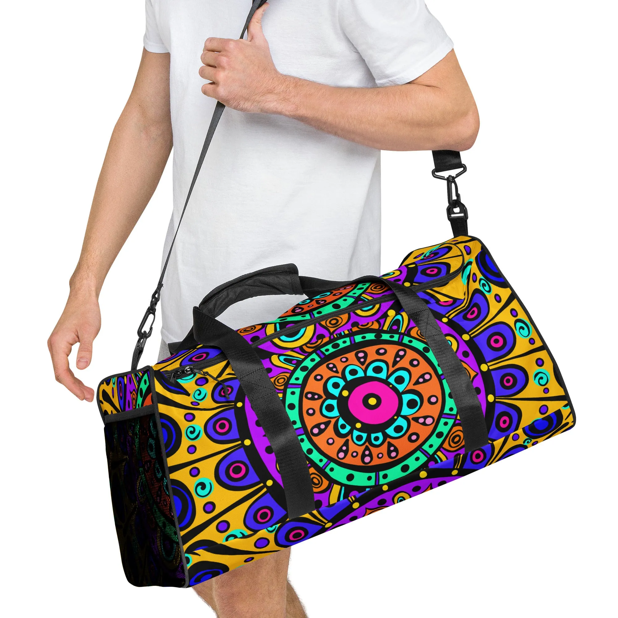 Mandala with Yellow Duffle bag