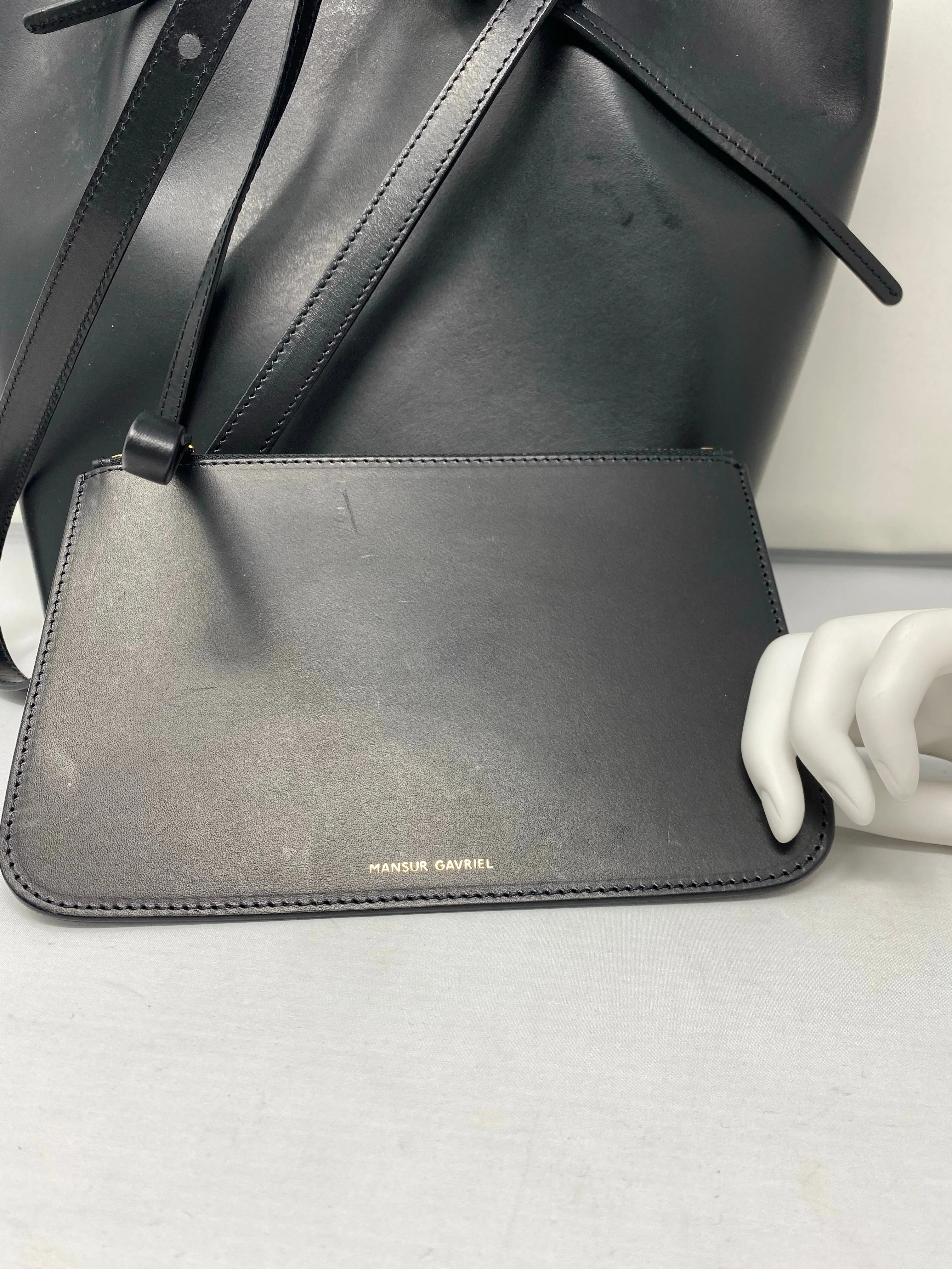 Mansur Gavriel Black and PINK Bucket Bag