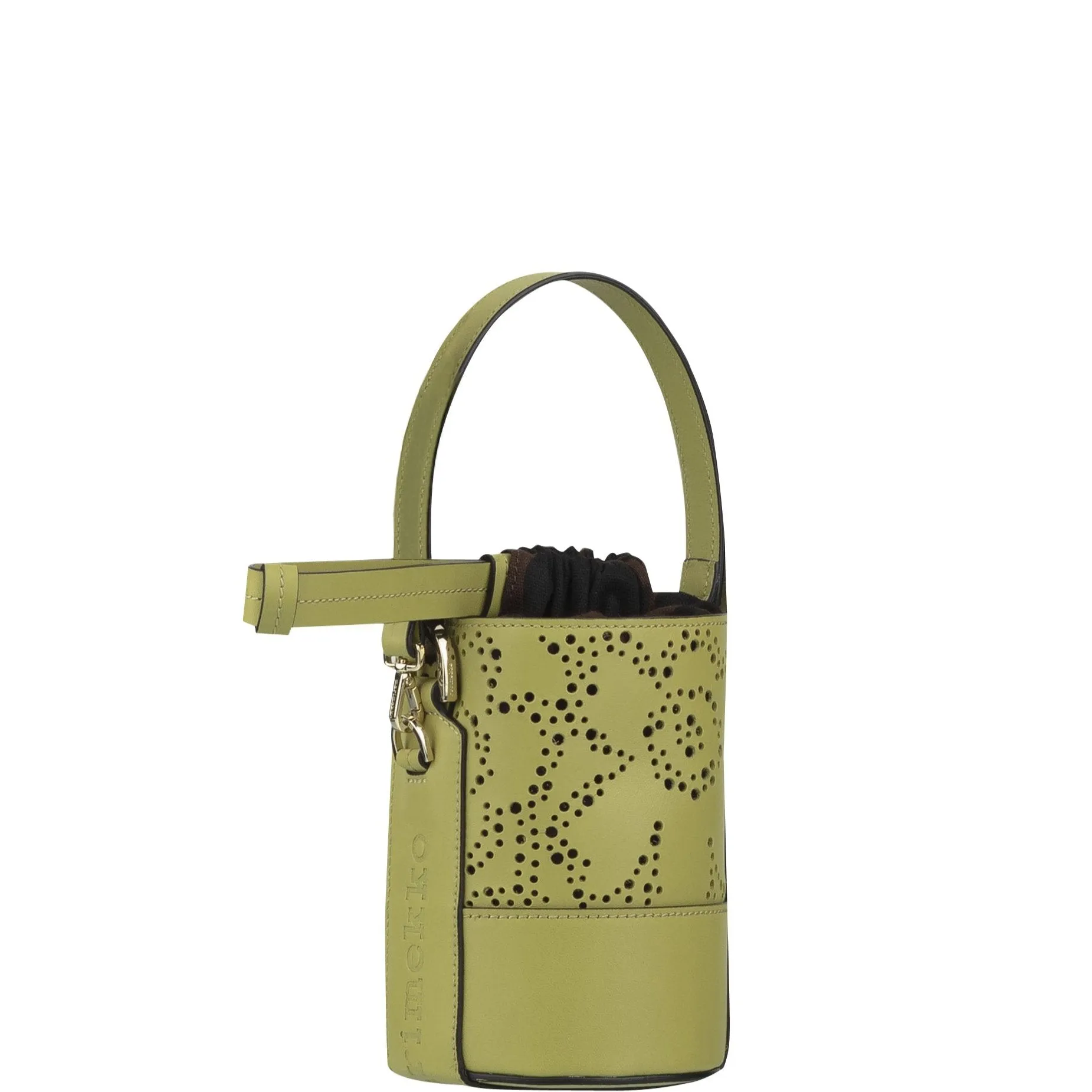 Marimekko Nano Bucket Unikko Leather Bag, Green