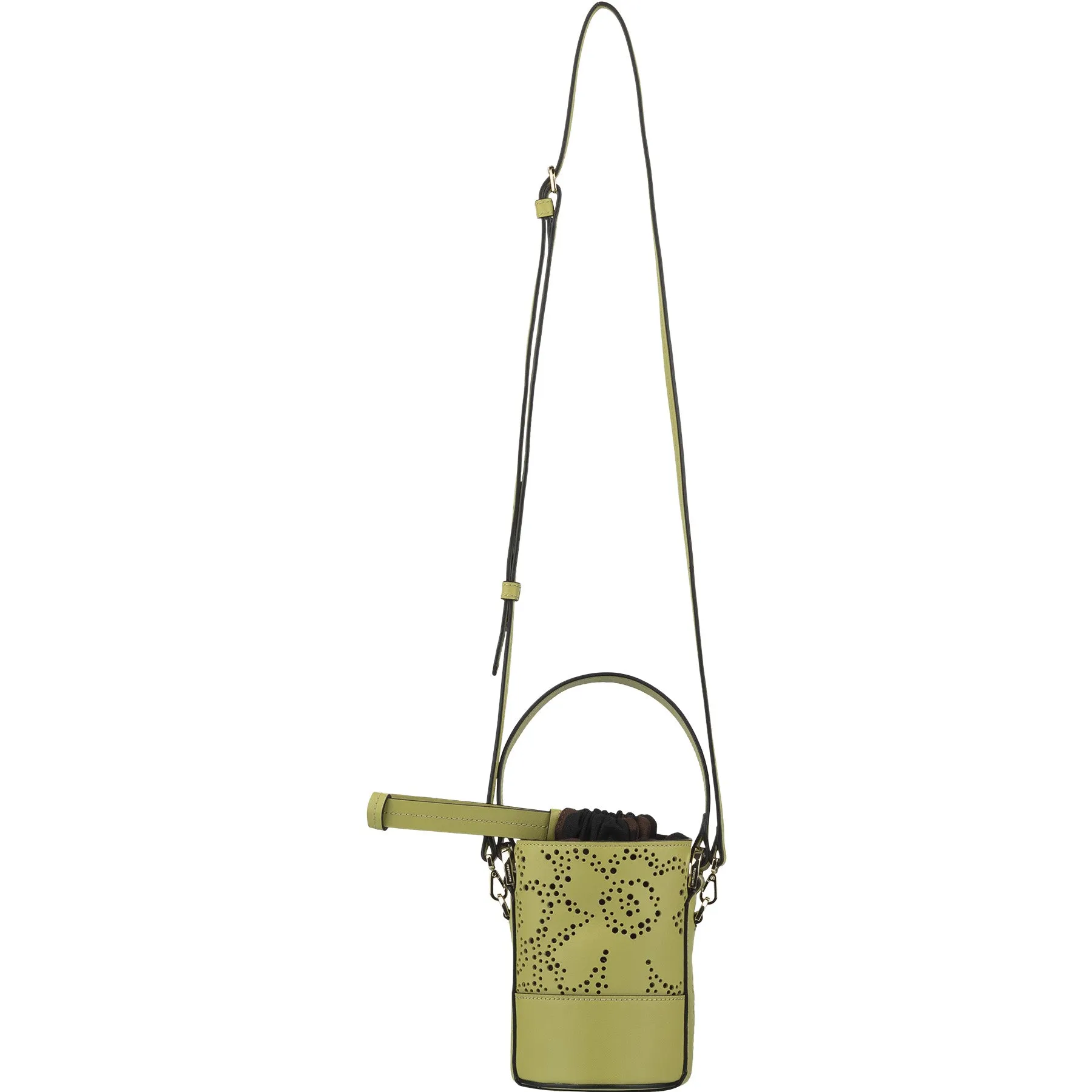Marimekko Nano Bucket Unikko Leather Bag, Green