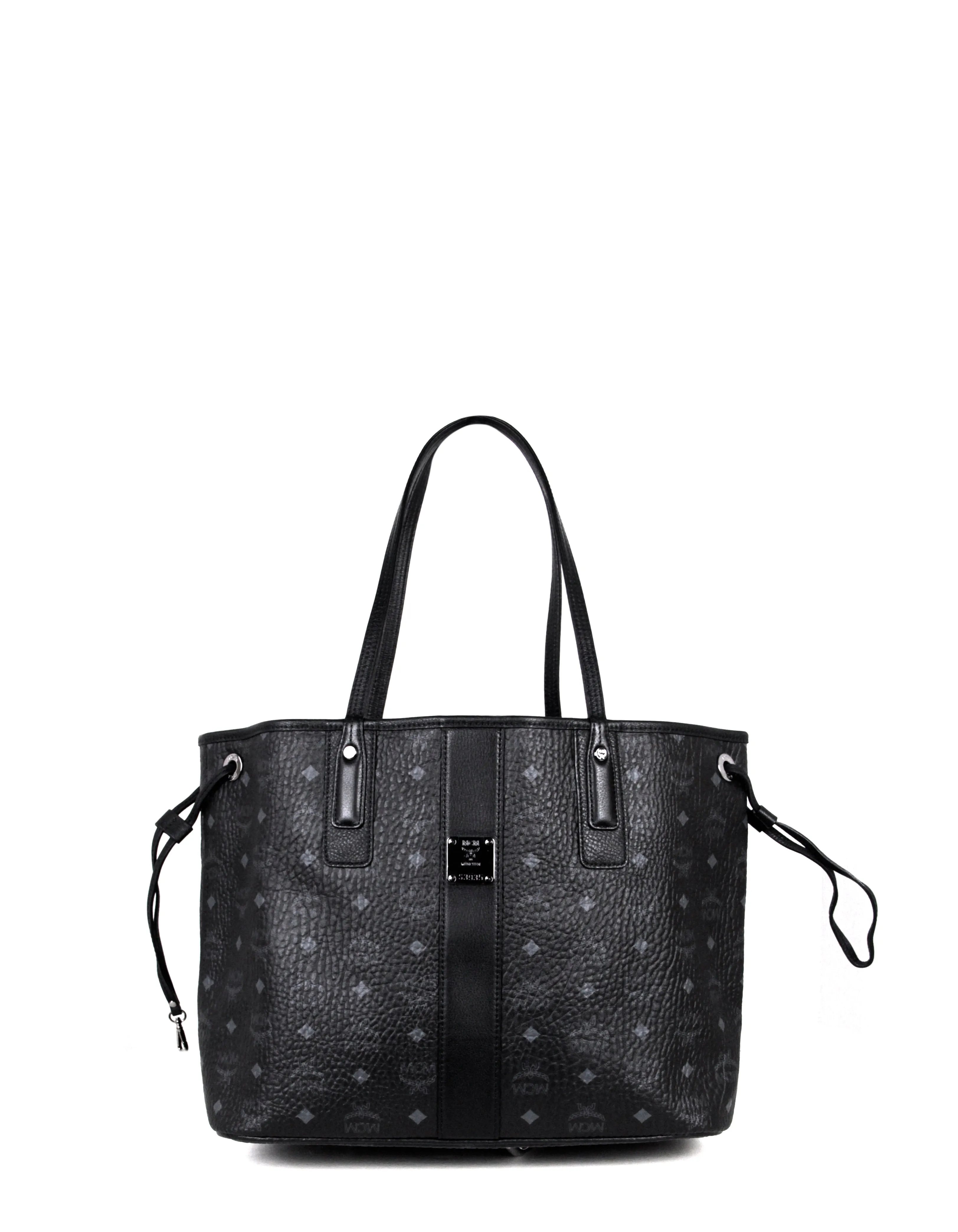 MCM Black Visetos Large Liz Reversible Shopper Tote Bag