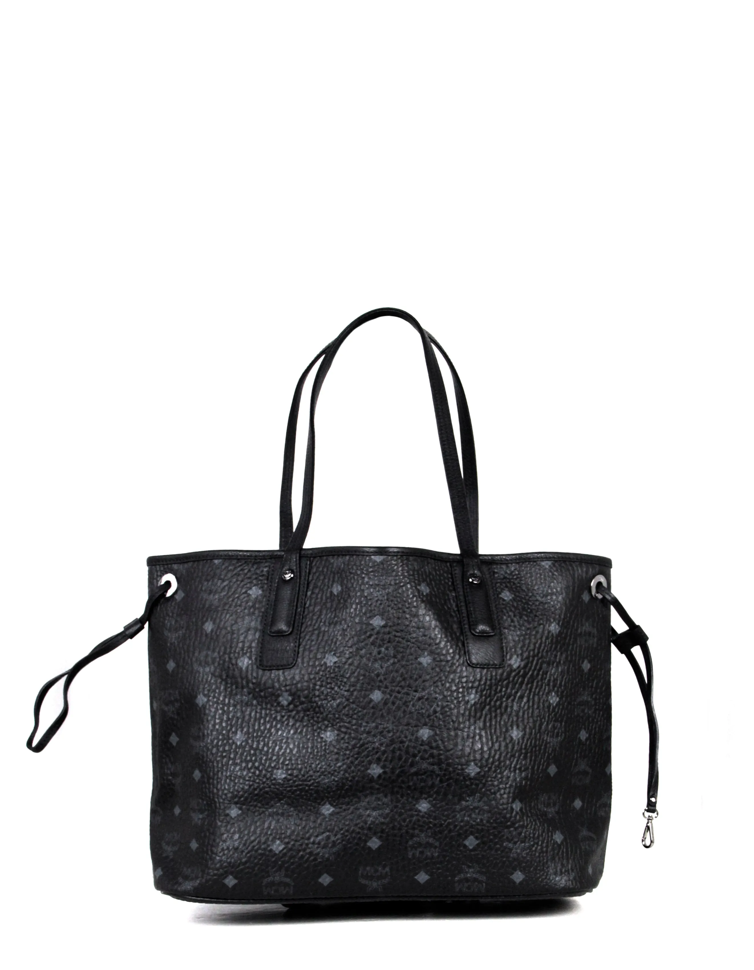 MCM Black Visetos Large Liz Reversible Shopper Tote Bag