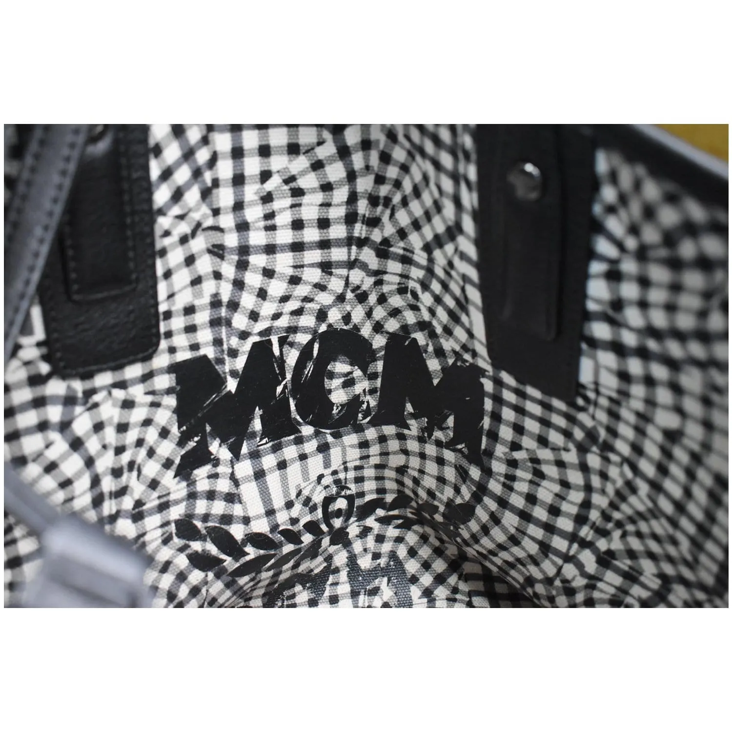 MCM Liz Visetos Reversible Shopper Tote Bag Black