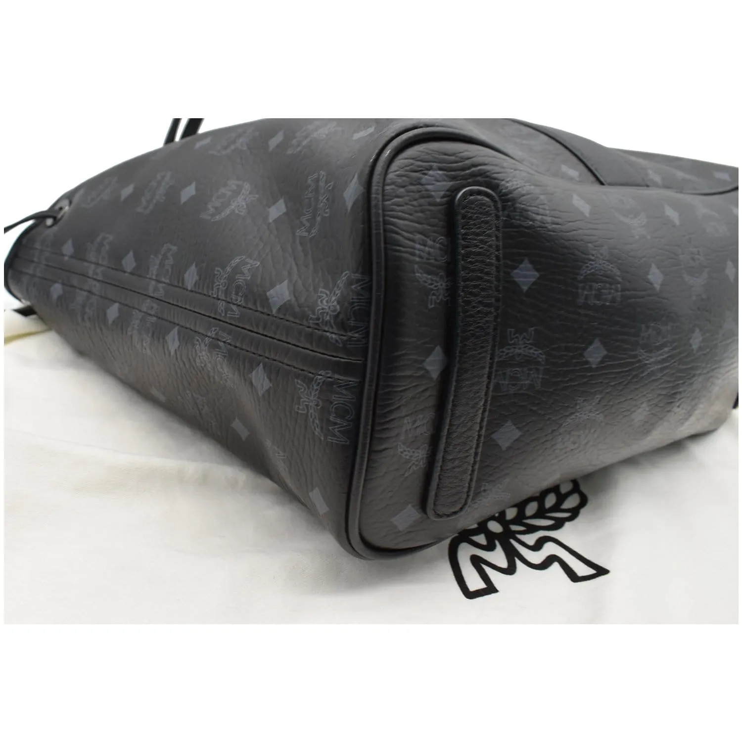 MCM Liz Visetos Reversible Shopper Tote Bag Black
