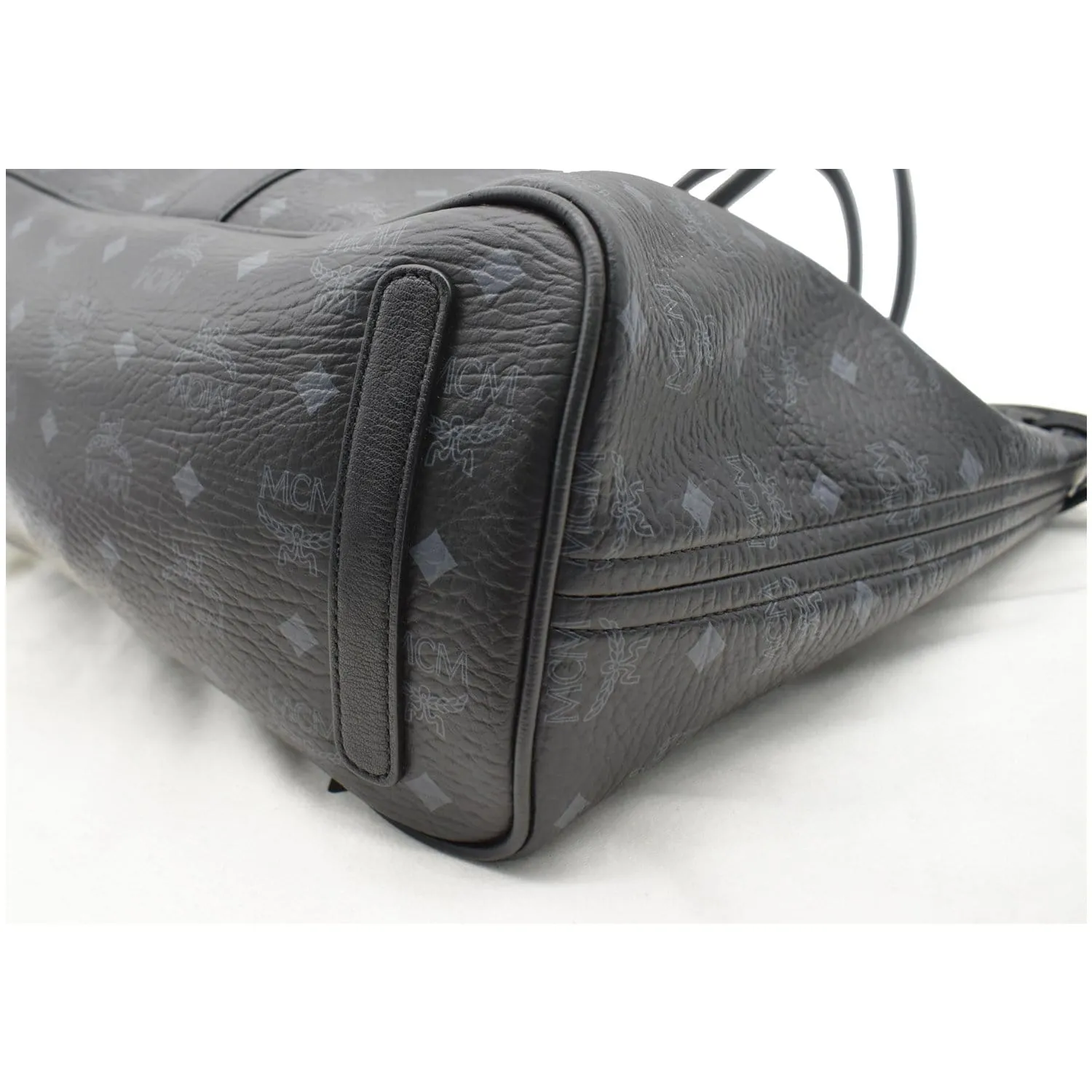 MCM Liz Visetos Reversible Shopper Tote Bag Black