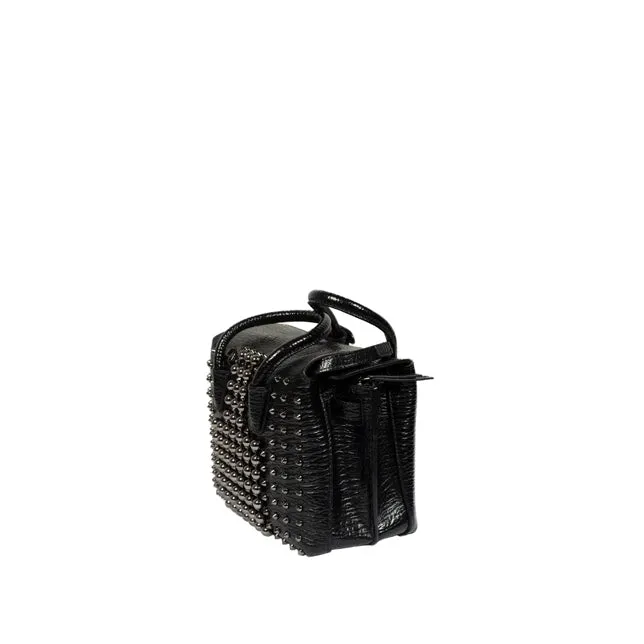 MCM Milla Pearl Studs Tote X Mini in Black