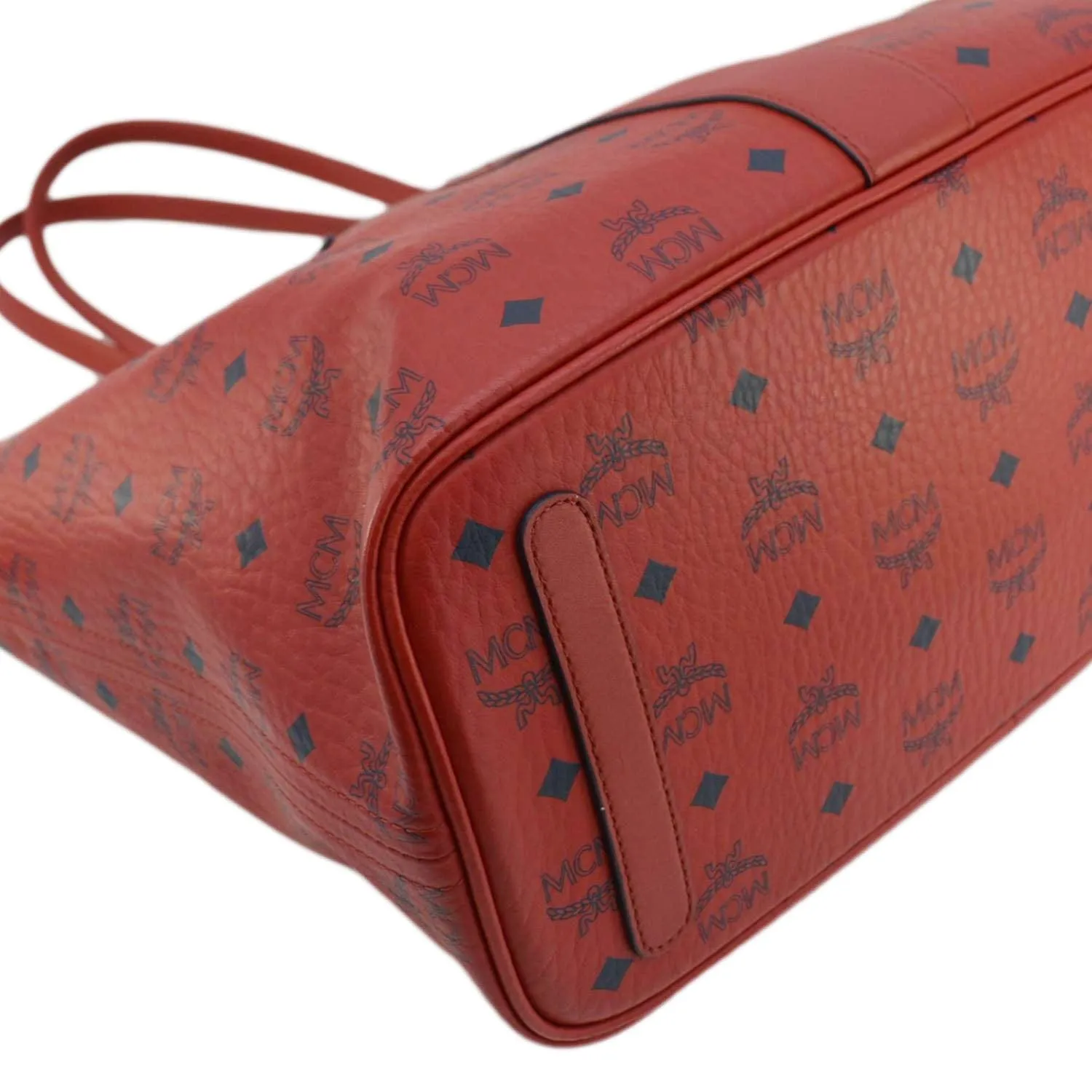 MCM Reversible Liz Large Visetos Canvas Shopper Tote Bag  Red