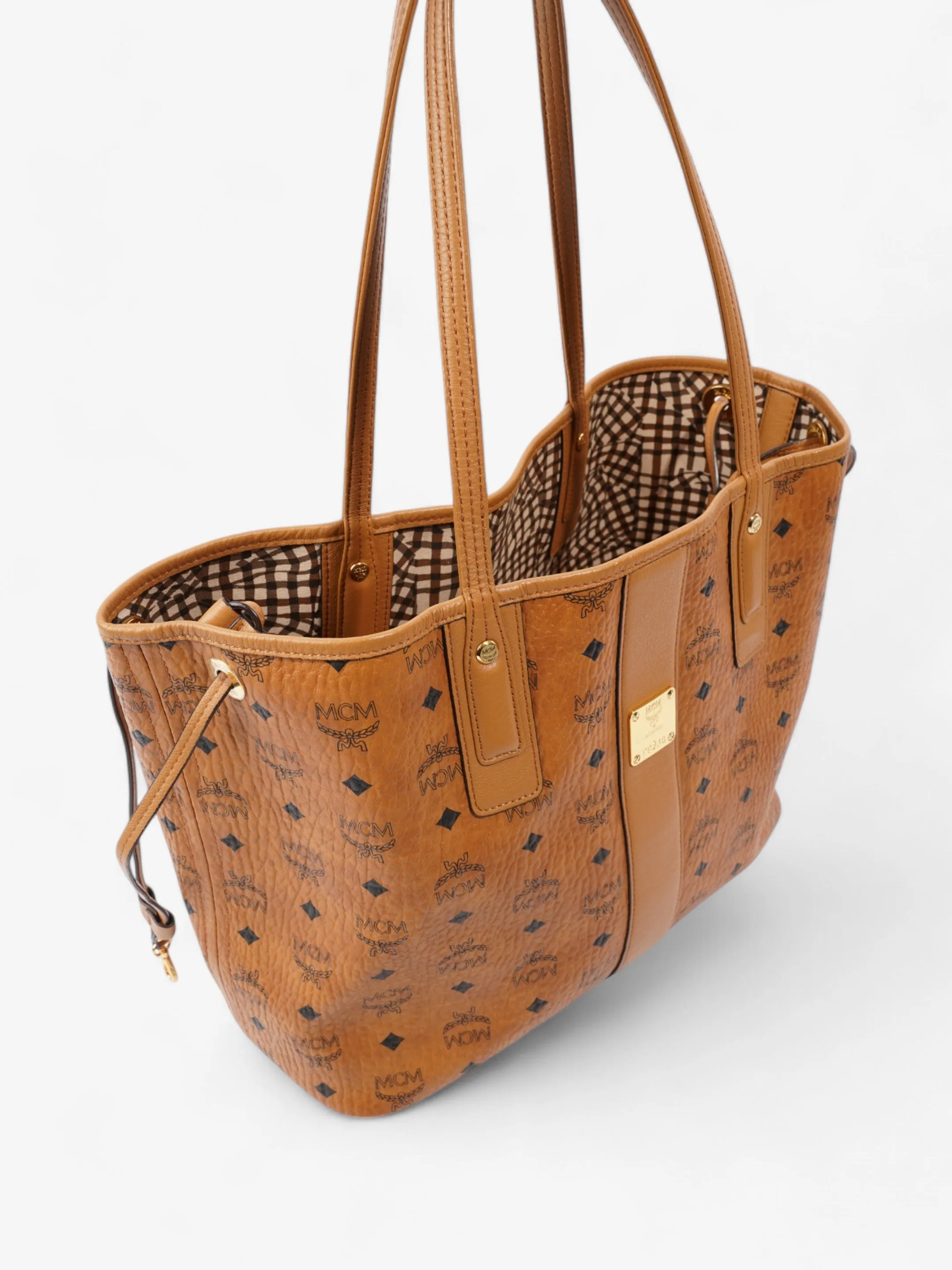 MCM Reversible Liz Shopper Bag Brown / Black Faux Leather