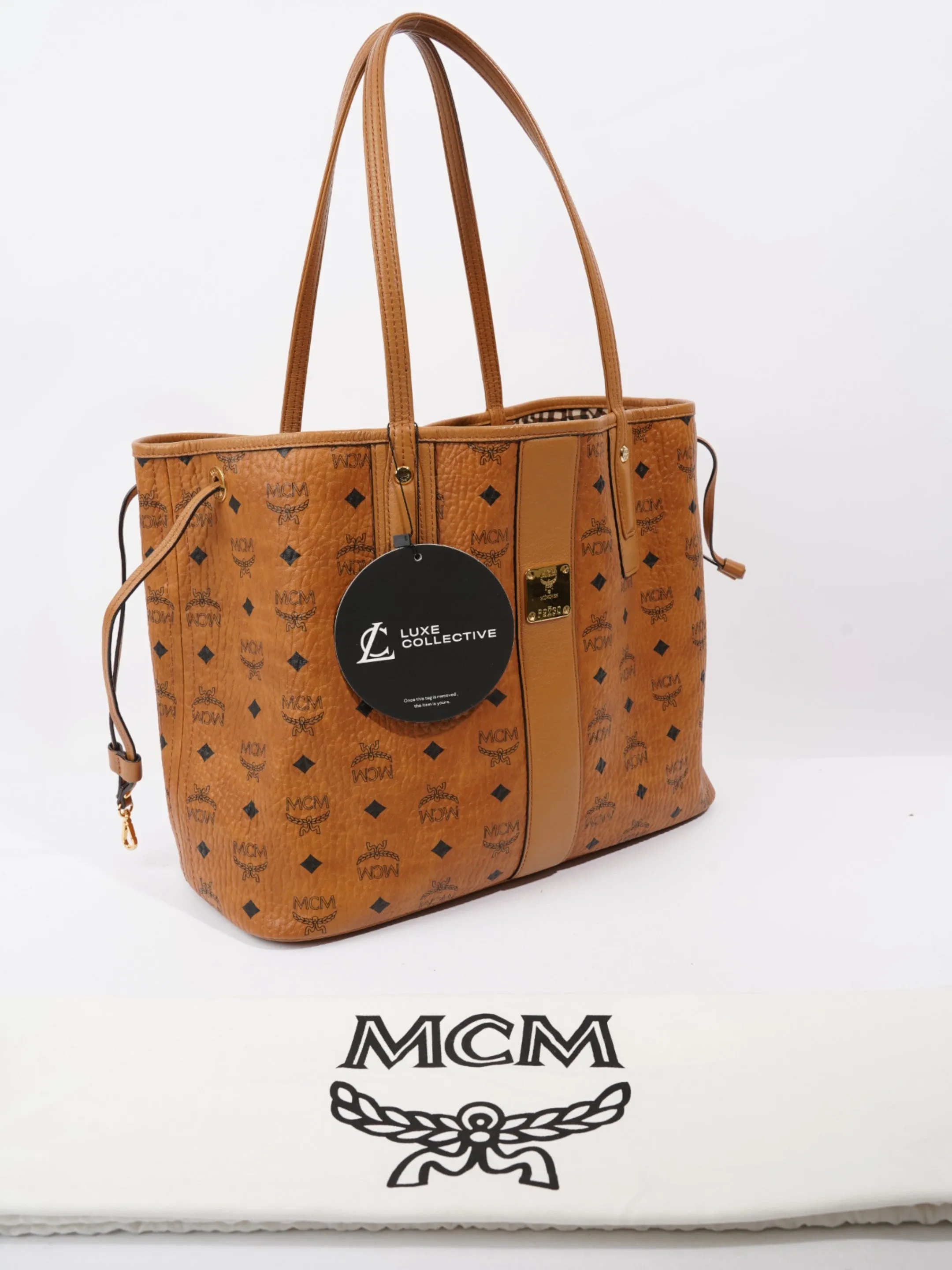 MCM Reversible Liz Shopper Bag Brown / Black Faux Leather