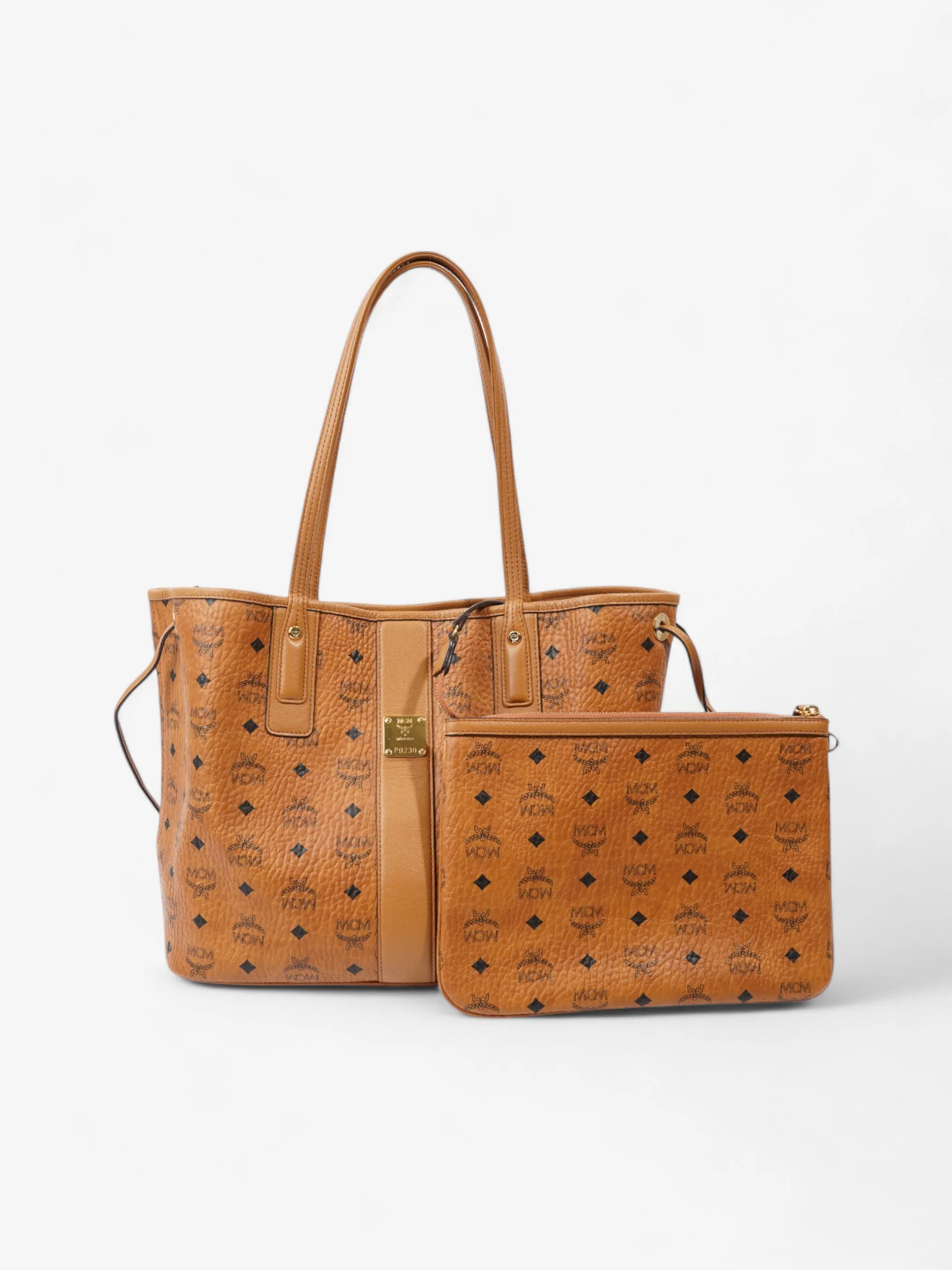 MCM Reversible Liz Shopper Bag Brown / Black Faux Leather
