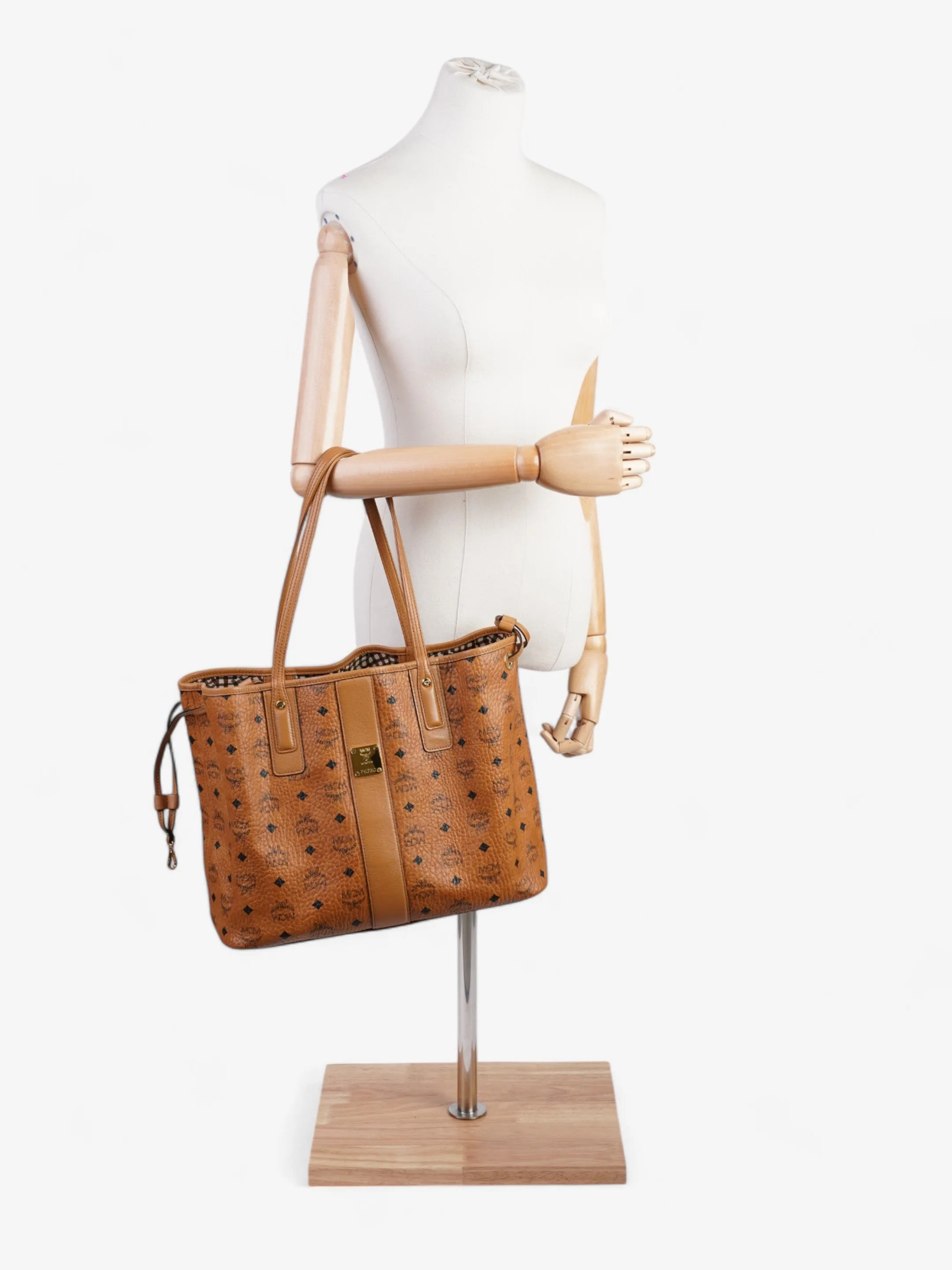 MCM Reversible Liz Shopper Bag Brown / Black Faux Leather