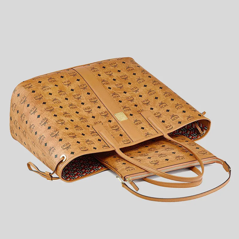 MCM Reversible Liz Shopper in Visetos Cognac RS-MWPCSVI02CO001
