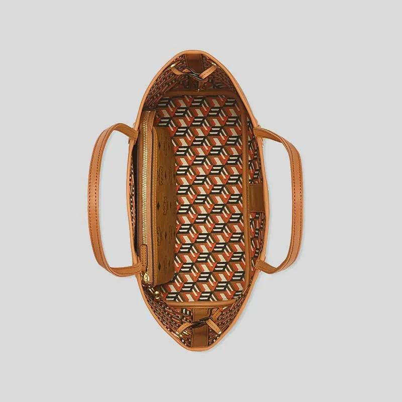 MCM Small Reversible Liz Shopper in Visetos Cognac RS-MWPDSLR04CO001