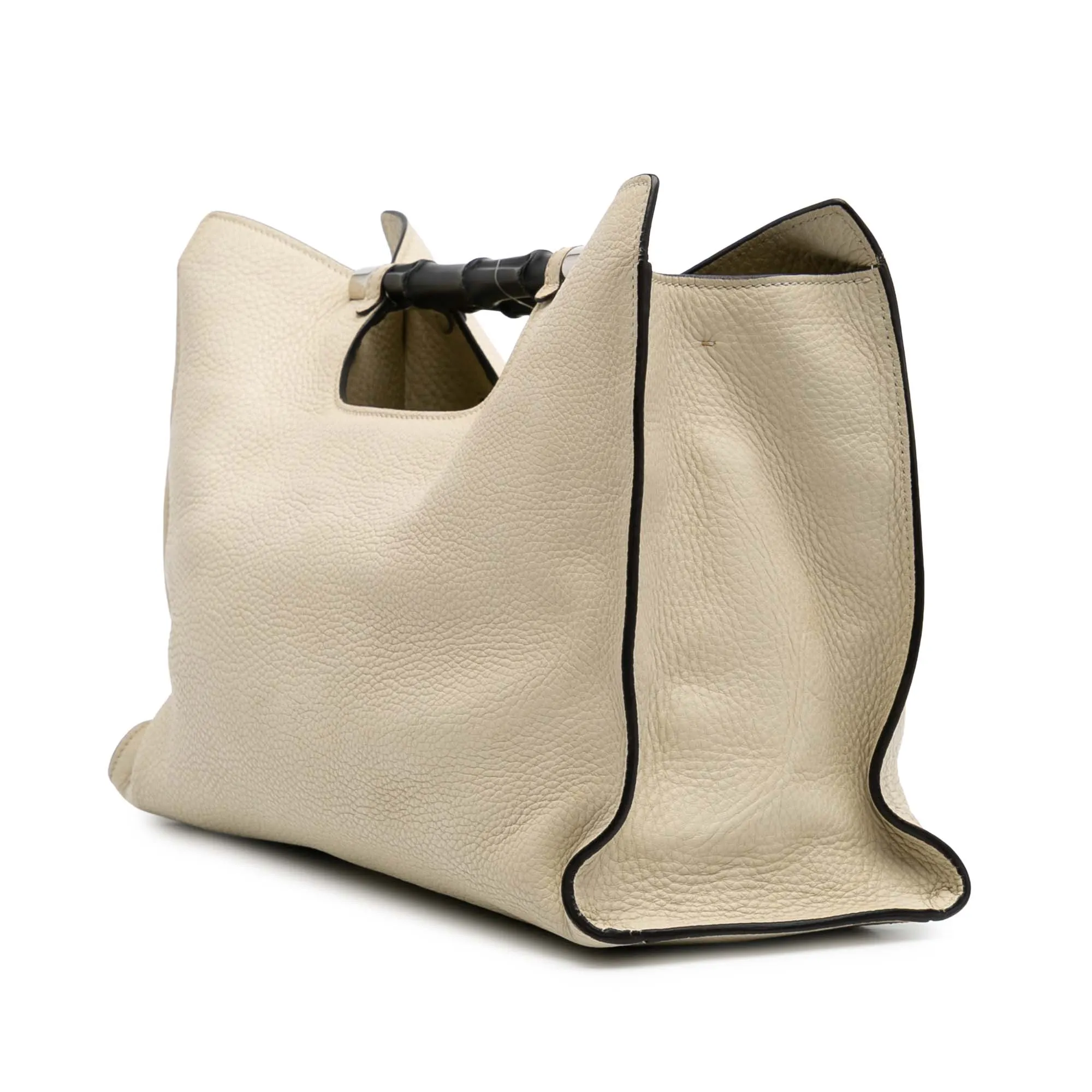 Medium Calfskin Bamboo Daily Shopper Satchel