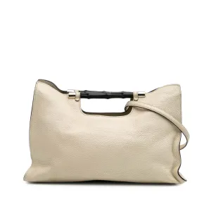 Medium Calfskin Bamboo Daily Shopper Satchel