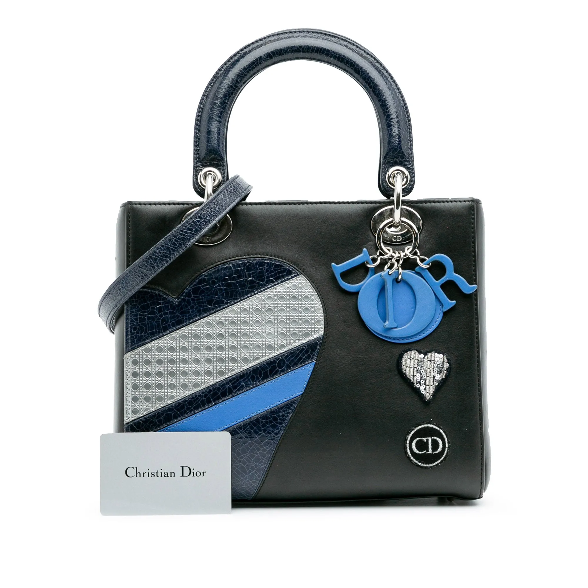 Medium Calfskin Patent Embroidered Valentines Day Heart Lady Dior