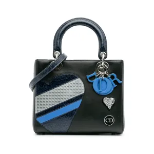 Medium Calfskin Patent Embroidered Valentines Day Heart Lady Dior
