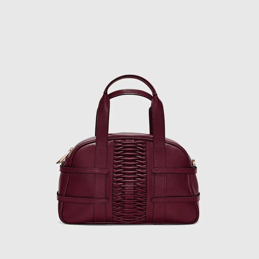 Medium Francesca braided bordeaux satchel