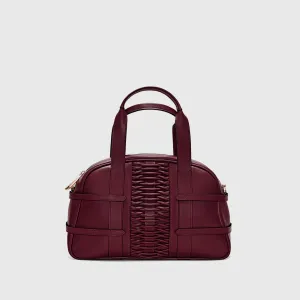Medium Francesca braided bordeaux satchel