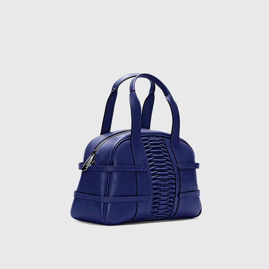 Medium Francesca braided navy satchel