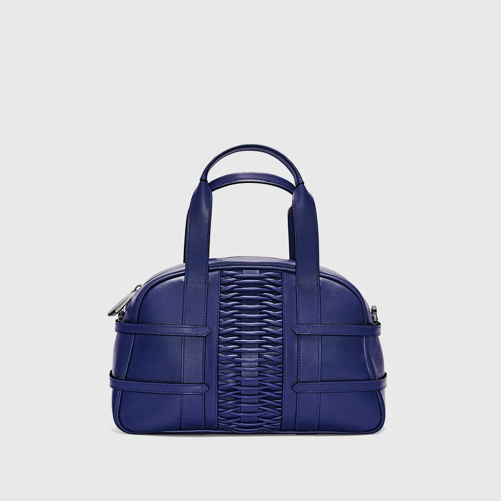 Medium Francesca braided navy satchel