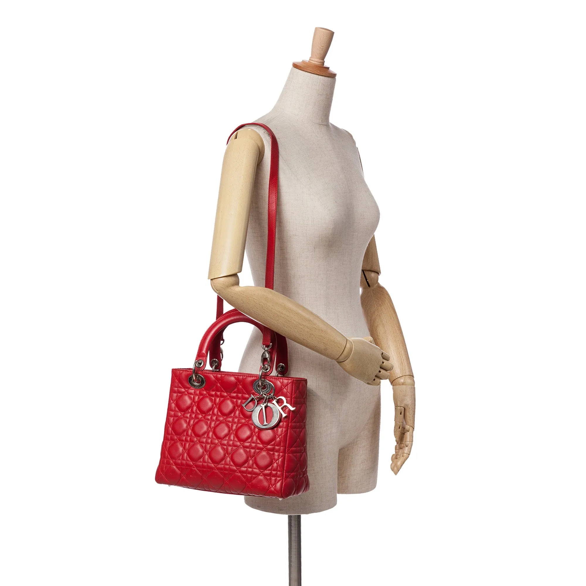 Medium Lambskin Cannage Lady Dior