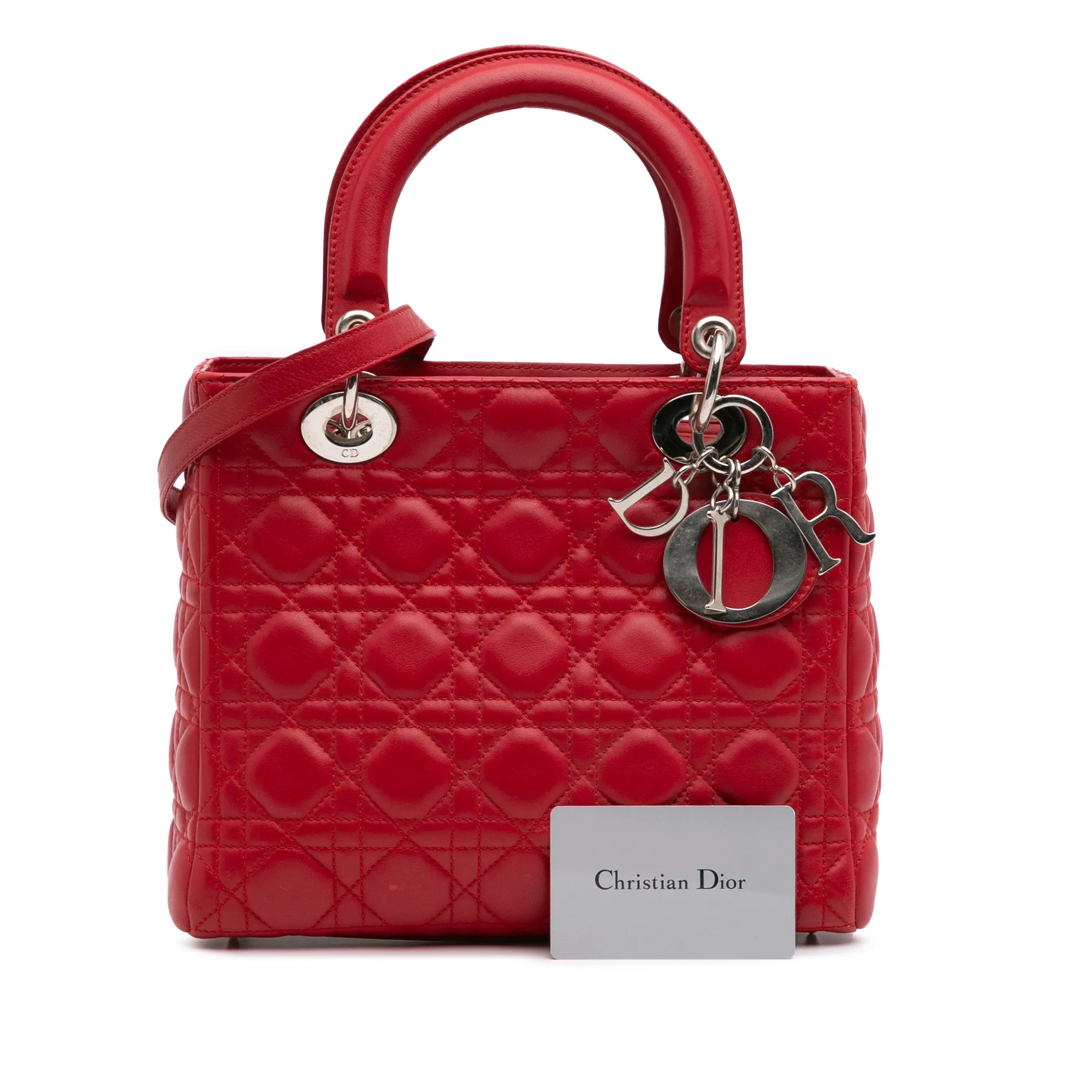 Medium Lambskin Cannage Lady Dior