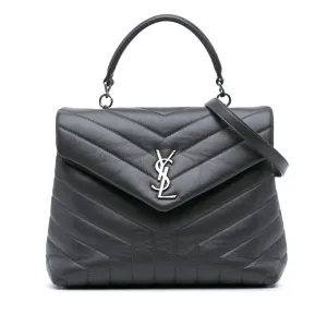 Medium Leather Matelasse LouLou Satchel