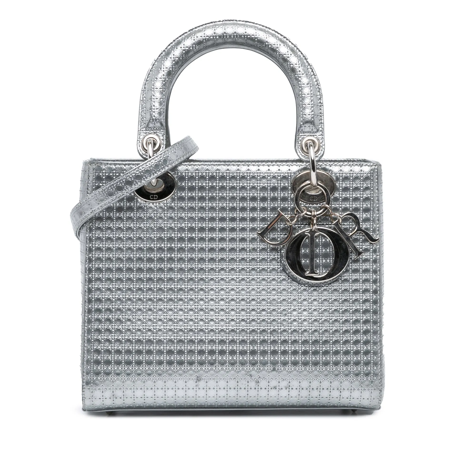 Medium Metallic Patent Microcannage Lady Dior