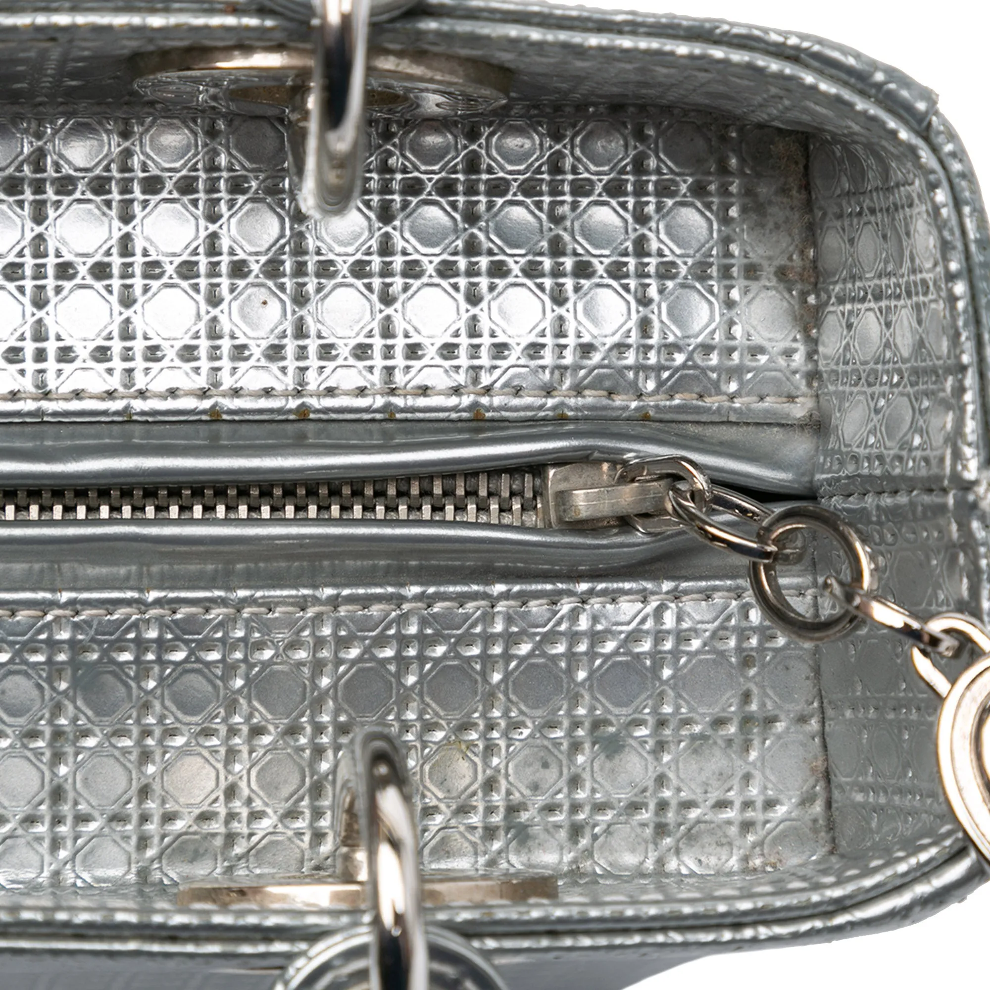 Medium Metallic Patent Microcannage Lady Dior