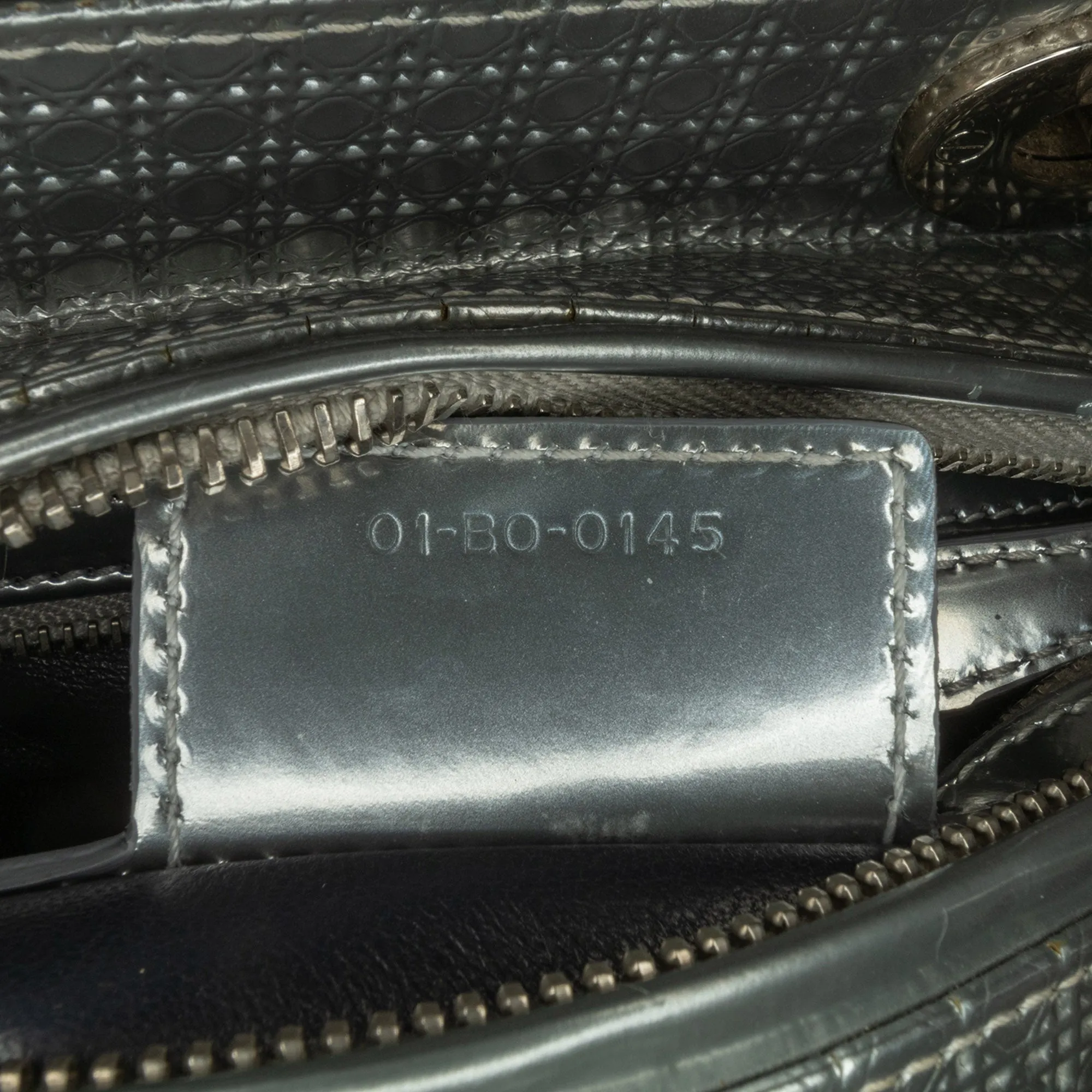 Medium Metallic Patent Microcannage Lady Dior
