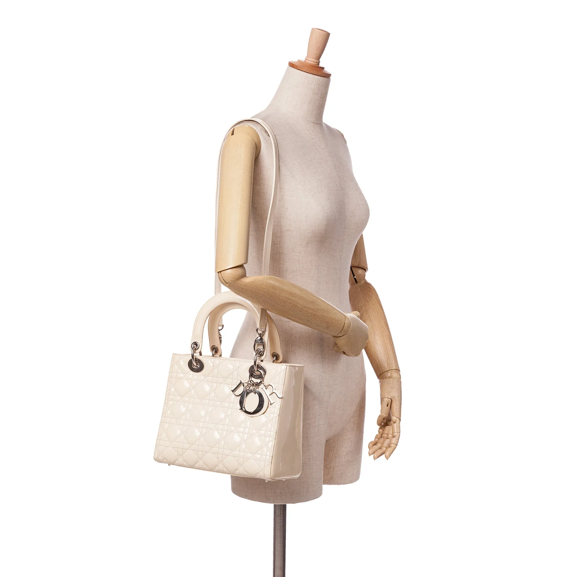 Medium Patent Cannage Lady Dior