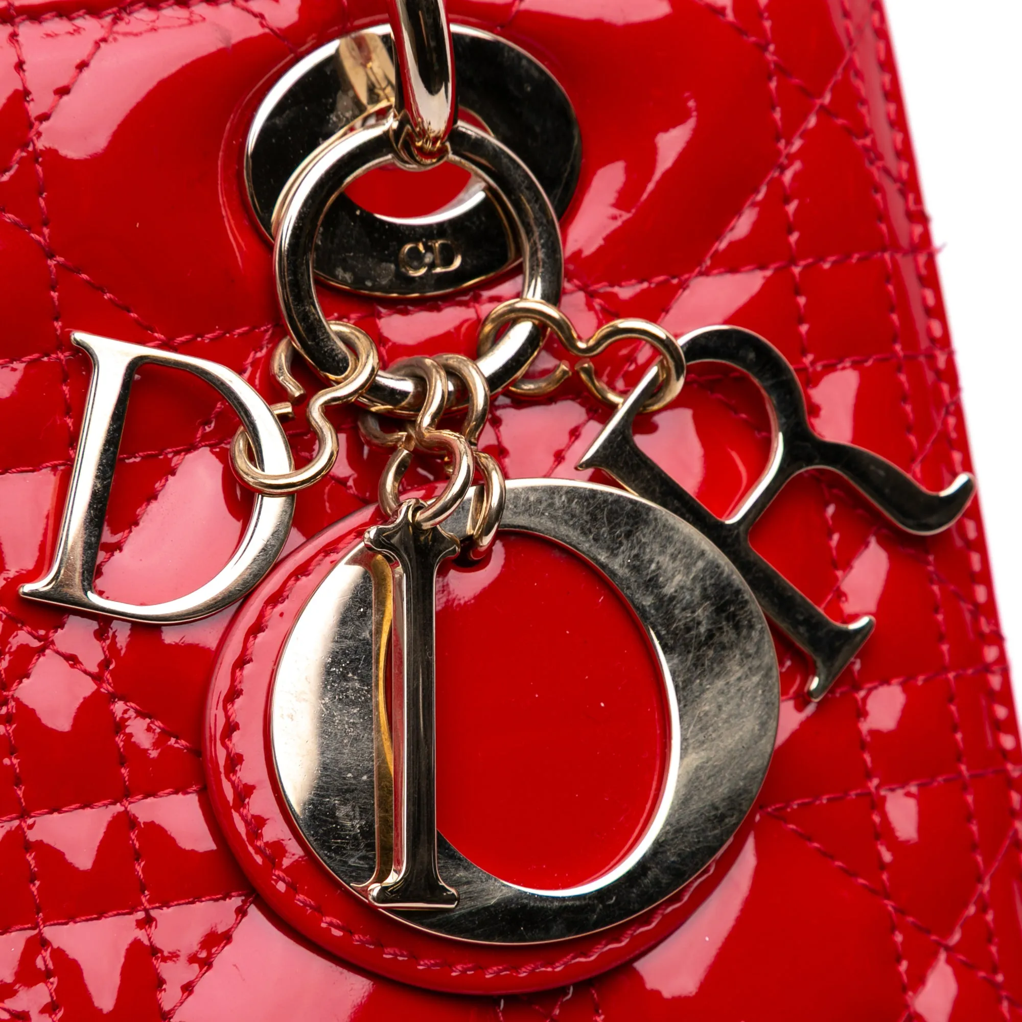 Medium Patent Cannage Lady Dior