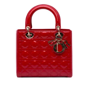 Medium Patent Cannage Lady Dior