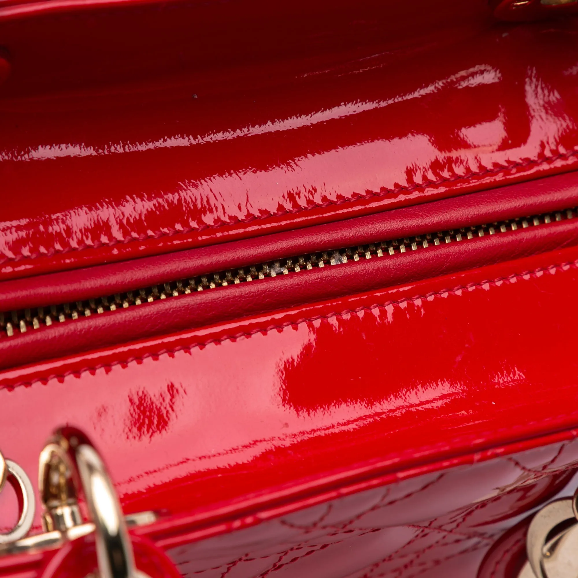 Medium Patent Cannage Lady Dior