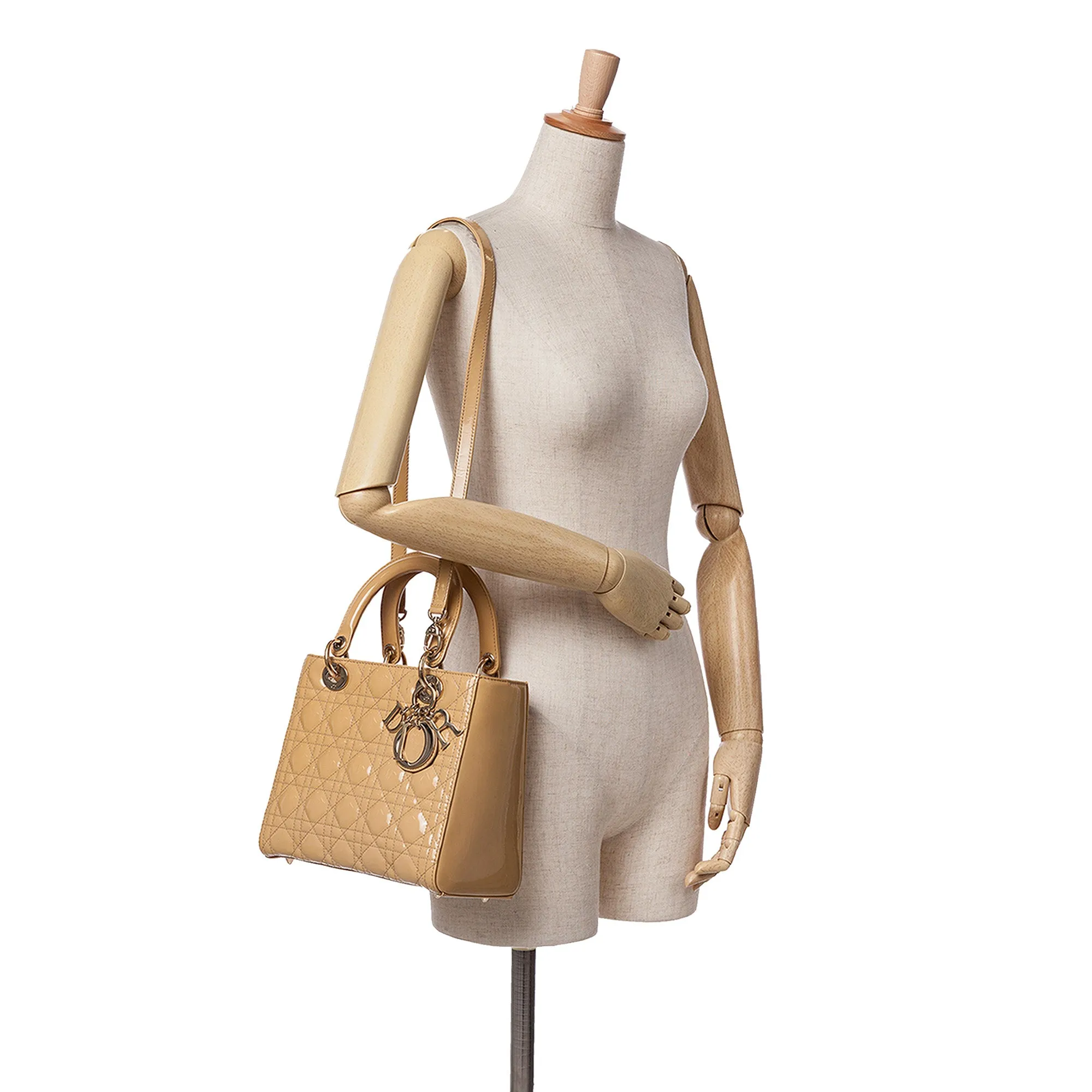 Medium Patent Cannage Lady Dior