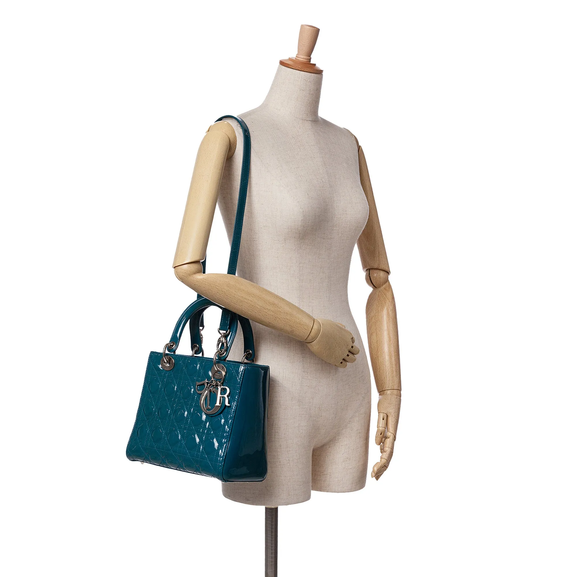 Medium Patent Cannage Lady Dior